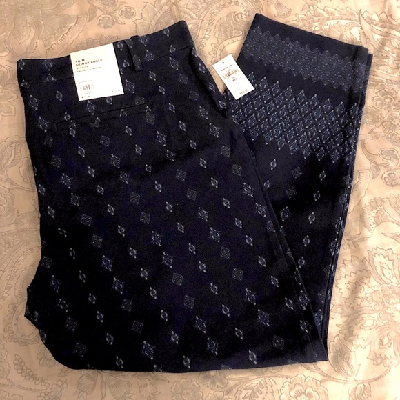 Gap Skinny Ankle Mid Rise Blue Pants - Picture 1 of 7